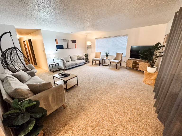 Month to Month Rentals in Pullman - Midtown Apartment Living Room - ZZU Rentals